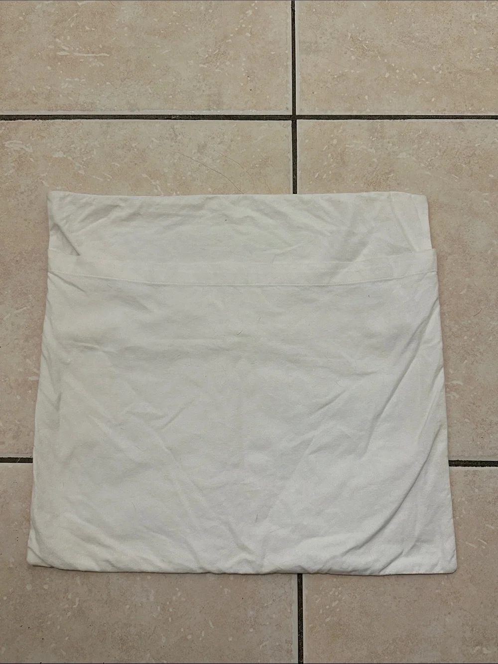 Pottery Barn Embroidered Square Pillow Cover in Cream and Navy Blue